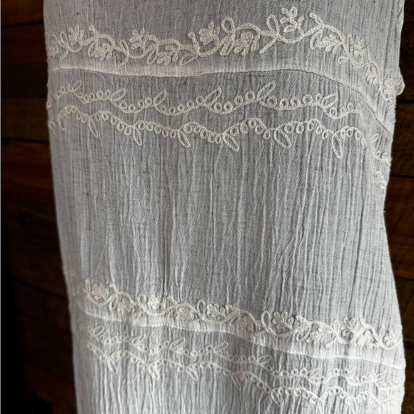 Linen Full Length Embroidered Dress NWT Size XL - Picture 5 of 8